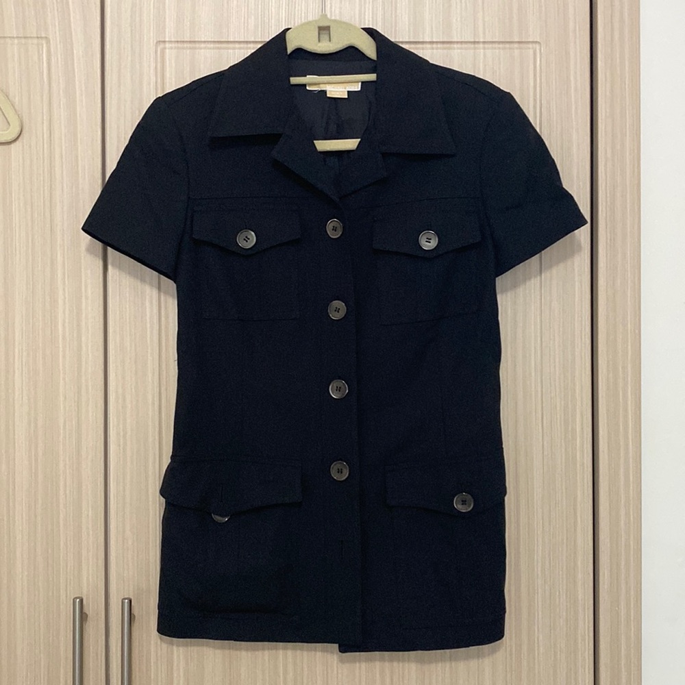 Michael Kors Short Sleeve Belted Blazer